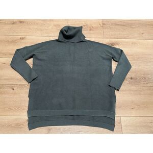 Women's Caracilia Heavy Oversized Ribbed Turtleneck Sweater Green Large EUC!